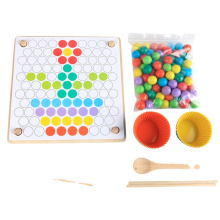 Color wooden peg board bead game, sorted and stacked art toys for children, Montessori educational games for children